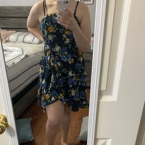 Xhiliration Floral Faux Wrap Dress